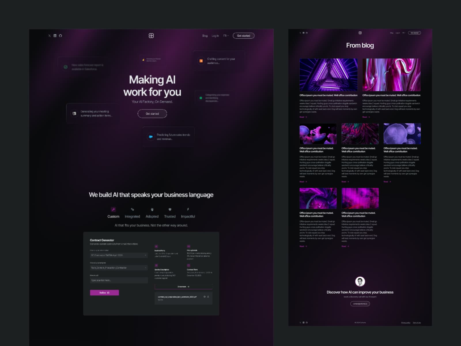 Cohorte : Une plateforme IA sur-mesure