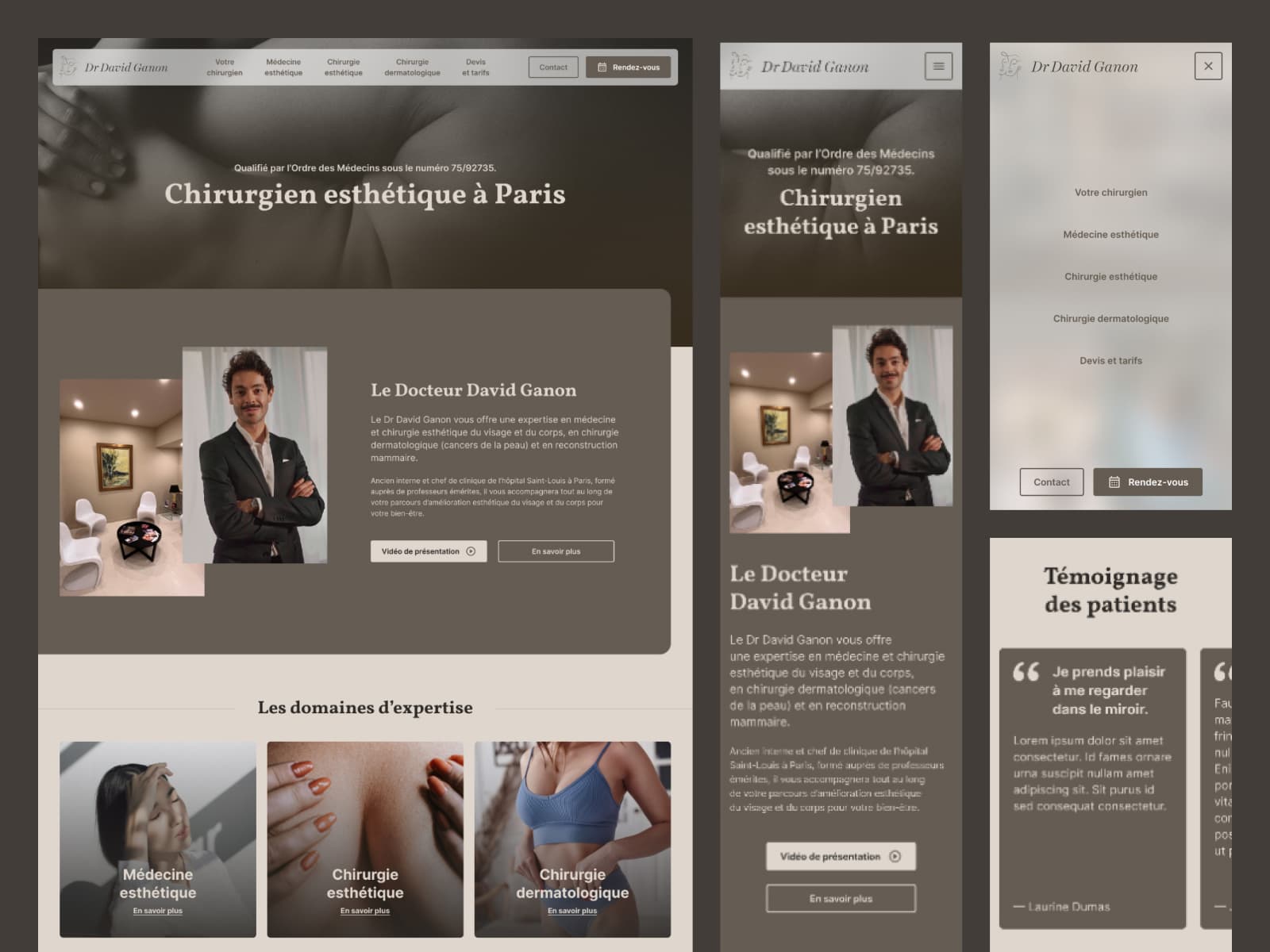 Un site webflow pour un chirurgien esthétique