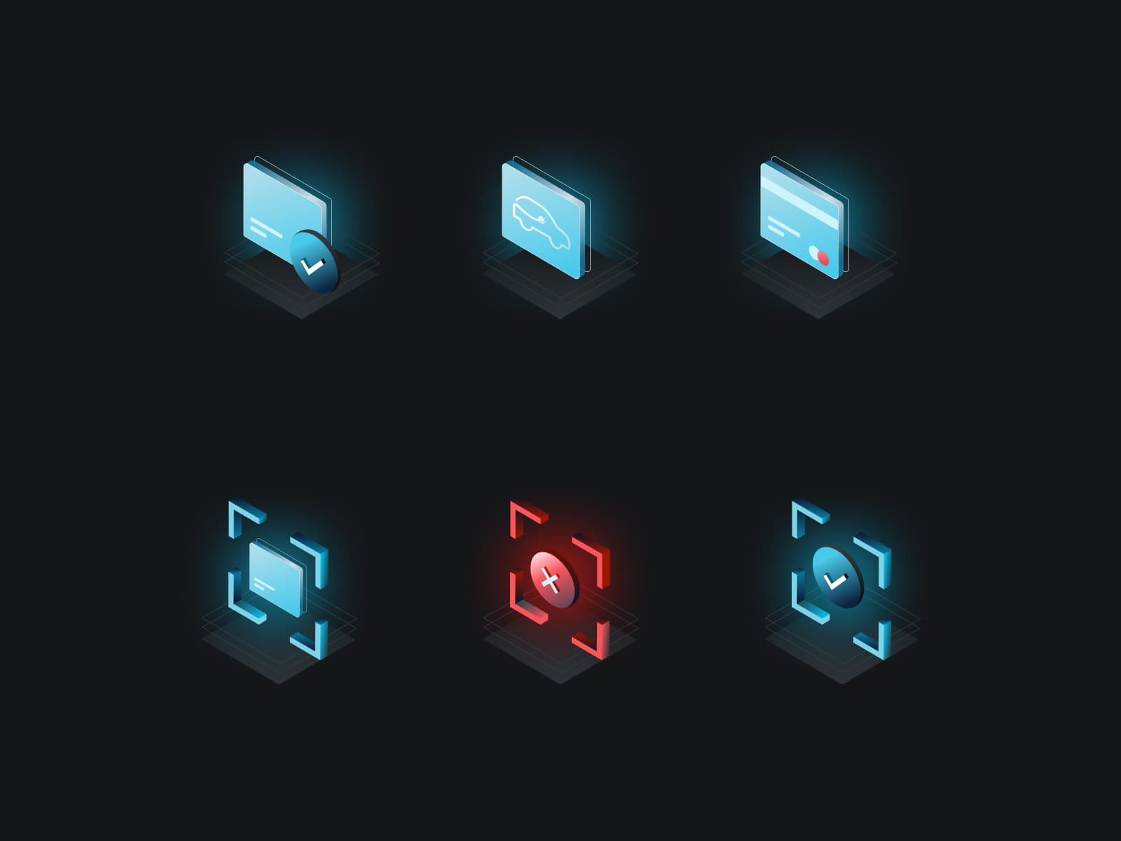 Système d'icônes isométriques utilisées dans l'interface Mob-Energy